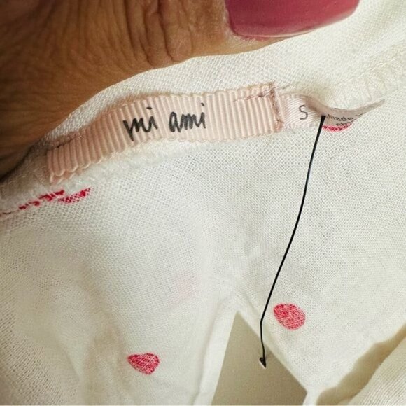 Miami Piper Cold Shoulder Polka Dot Blouse Size Small - Picture 6 of 8